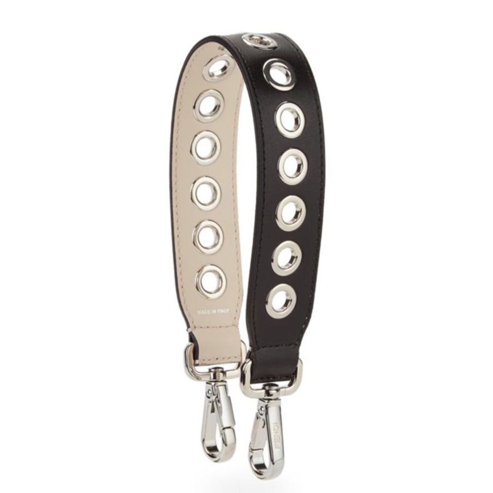Fendi black and beige grommet mini Strap You